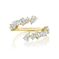 Zadok Privé Wrap Bypass Mixed Diamond Ring