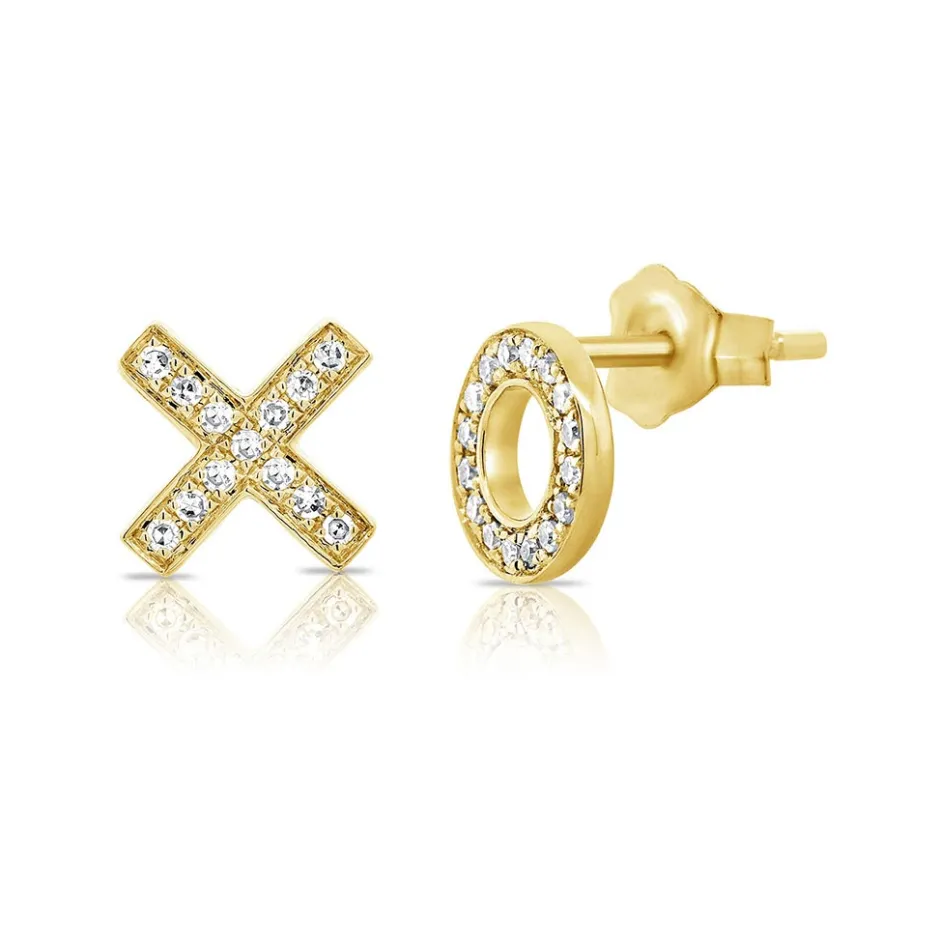 Zadok Collection XO Stud Diamond Earrings