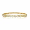 Zadok Collection Yellow Gold Geometric Bracelet With 3.05ctw Bezel Set Asscher Diamonds Bangle