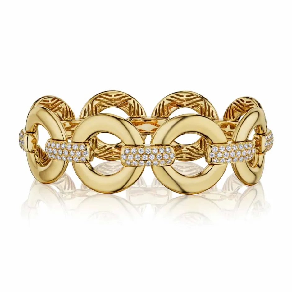 Zadok Collection Yellow Gold Link With 2.48Ct Diamonds Bracelet